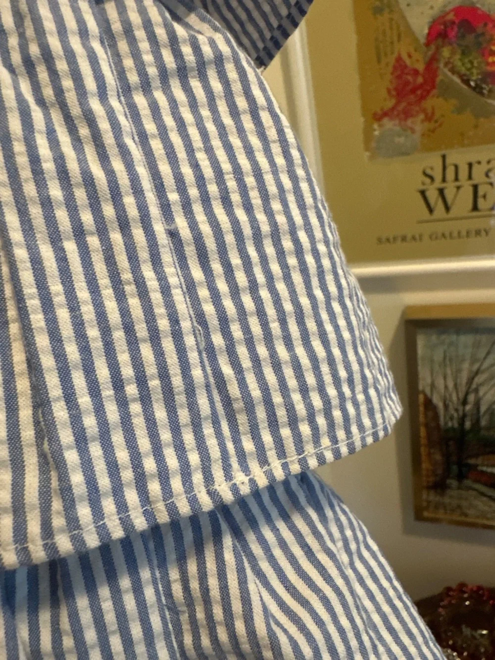 Ralph Lauren seersucker dress blue white new! Girls 14